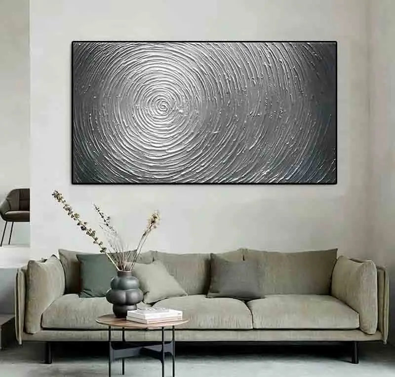Minimalist Textural Gray Abstract Canvas Wall Art Unframed