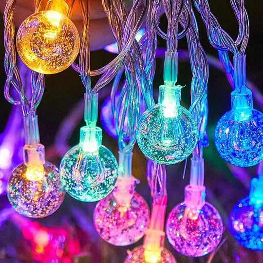 LED Crystal Ball String Lights Battery Fairy Lights Holiday Decor