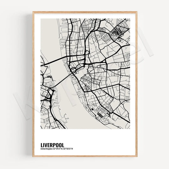 Minimalist Black White City Map Wall Art Canvas Print