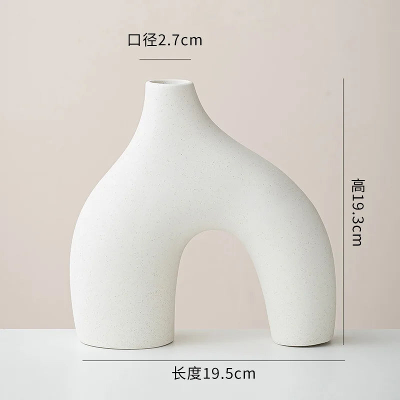 Set of 3 Ceramic Decorative Vases for Tabletop and Shelf Decor