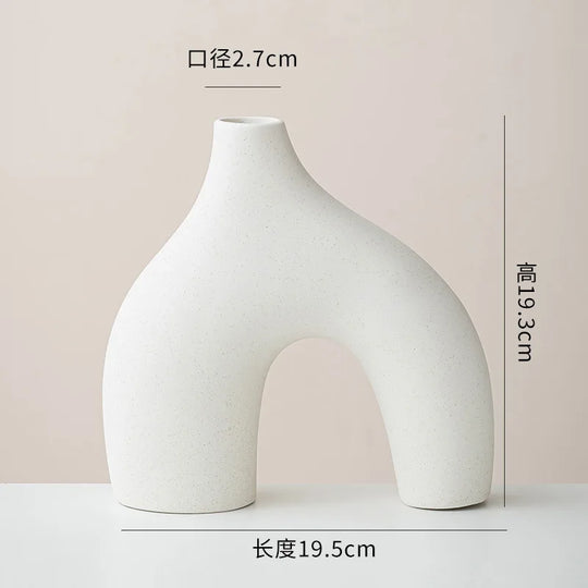 Set of 3 Ceramic Decorative Vases for Tabletop and Shelf Decor