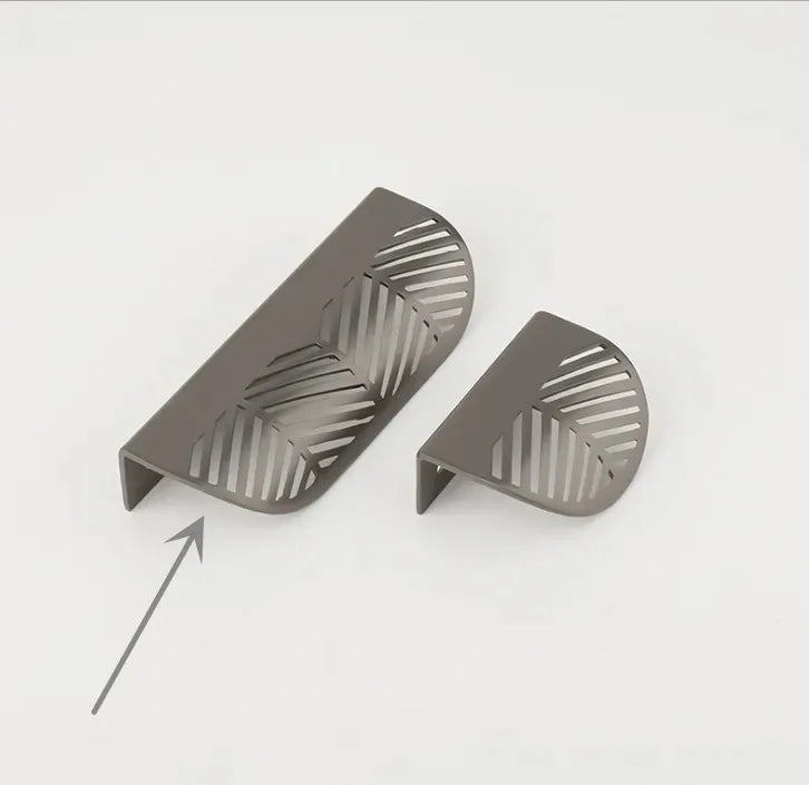 Modern Gold Leaf Cabinet Handles – Brushed Zinc Alloy Hollow Pulls