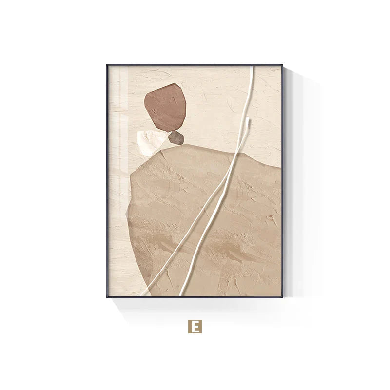 Earthy Tones Zen Stones Canvas Wall Art Unframed