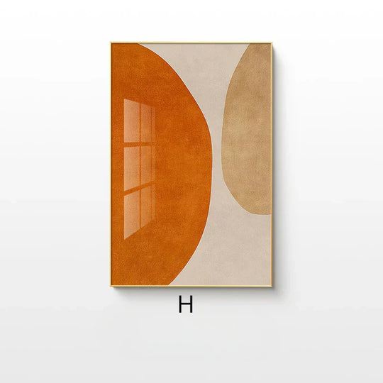 Neutral Shades Beige Brown Abstract Canvas Wall Art Unframed