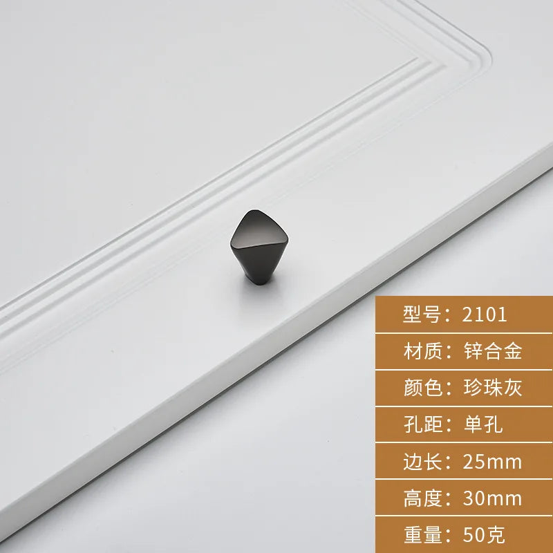 Brushed Zinc Alloy Door Handle – Modern Single-Hole Pull