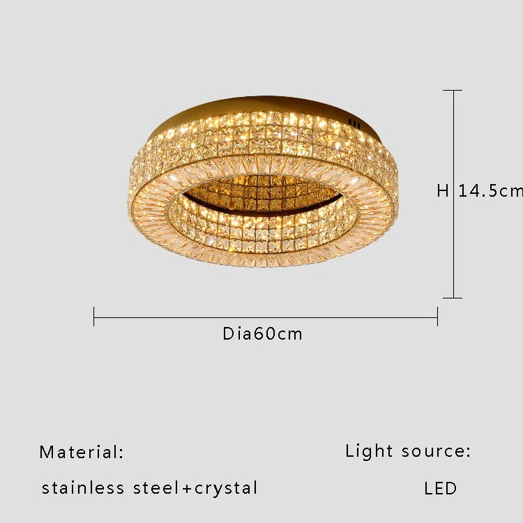 Modern Two-Tier Crystal Ceiling Light for Bedroom & Living Room