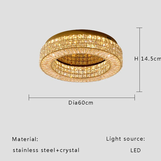 Modern Two-Tier Crystal Ceiling Light for Bedroom & Living Room