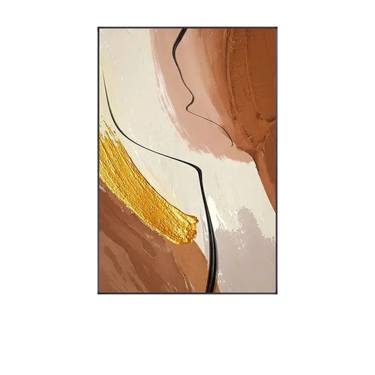 Abstract Yellow Beige Terracotta Canvas Wall Art