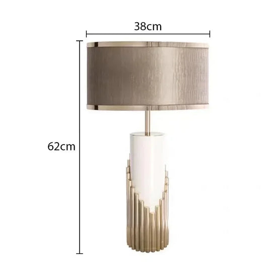 Nordic Luxury Marble Table Lamp with Fabric Shade