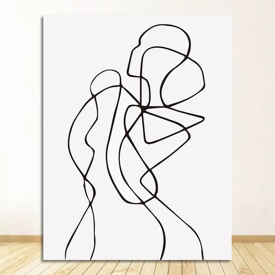 Minimalist Abstract Line Art Figure Canvas Wall Art