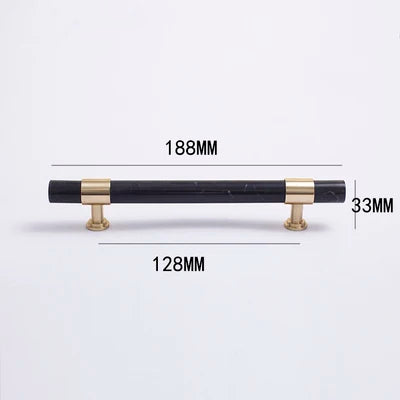 Natural Marble and Crystal T-Bar Cabinet Handles – Modern Brass Knobs and Pulls