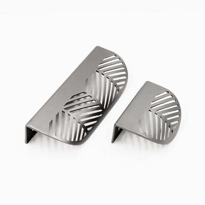 Modern Gold Leaf Cabinet Handles – Brushed Zinc Alloy Hollow Pulls