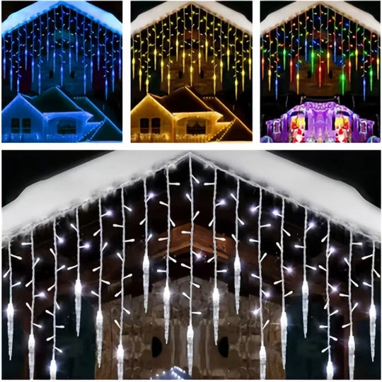 Christmas LED Icicle Curtain Lights Outdoor Wedding Garden Decor