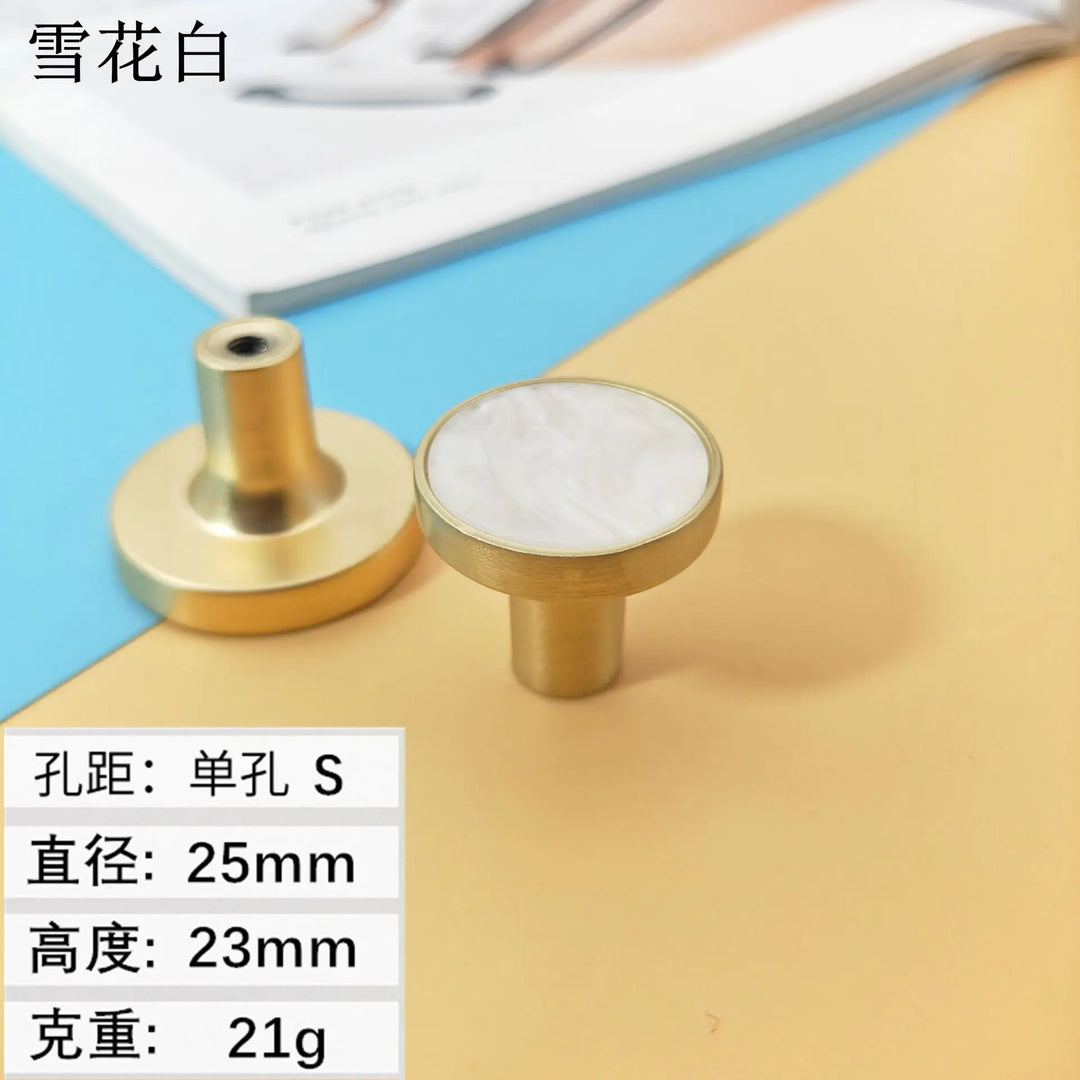 Shell Cabinet Handles – Gold Single-Hole Knobs & Multipurpose Hooks