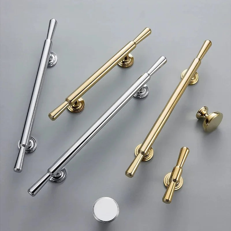 Chrome and Polished Gold Brass Furniture Handles – Modern Pulls and Knobs for Cabinets and Wardrobes