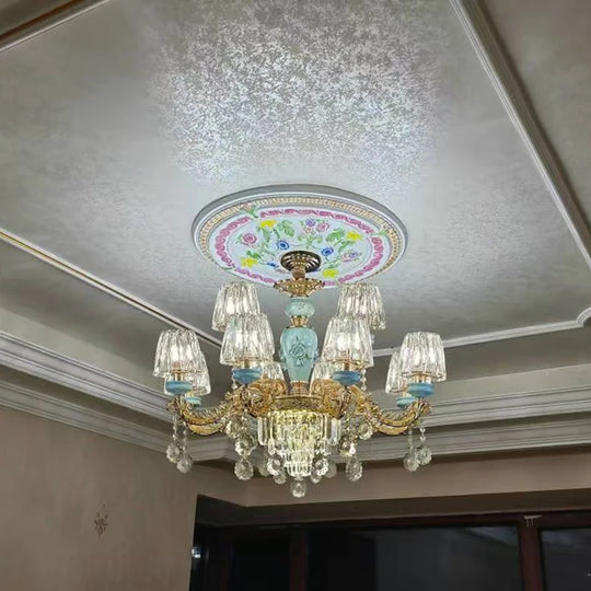 Luxury Umbrella Crystal Chandelier – European-Style Pendant for Villas & Hotels