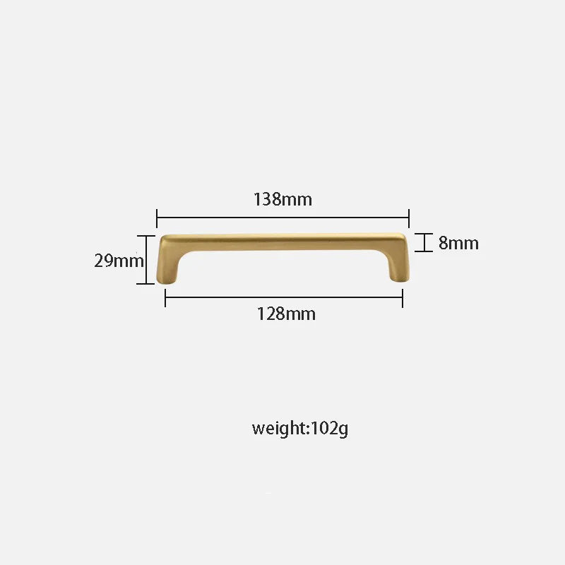 Solid Brass Wardrobe Handles – Modern Bar Pulls for Cabinets and Furniture (106–332mm)