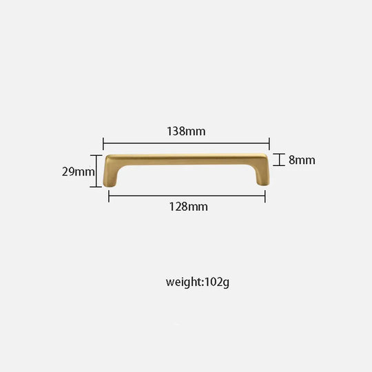 Solid Brass Wardrobe Handles – Modern Bar Pulls for Cabinets and Furniture (106–332mm)