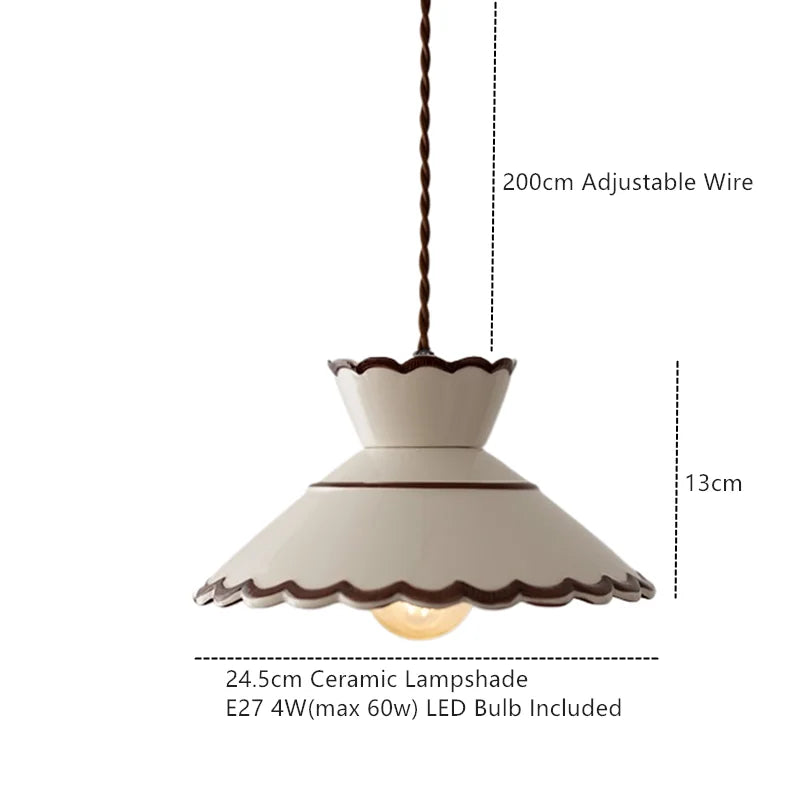 Hand-Painted Ceramic Pendant Light for Dining & Living Room