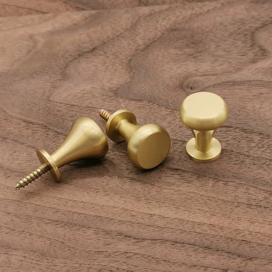Brass Cabinet Handle & Hook – Dual-Purpose Gold Knob