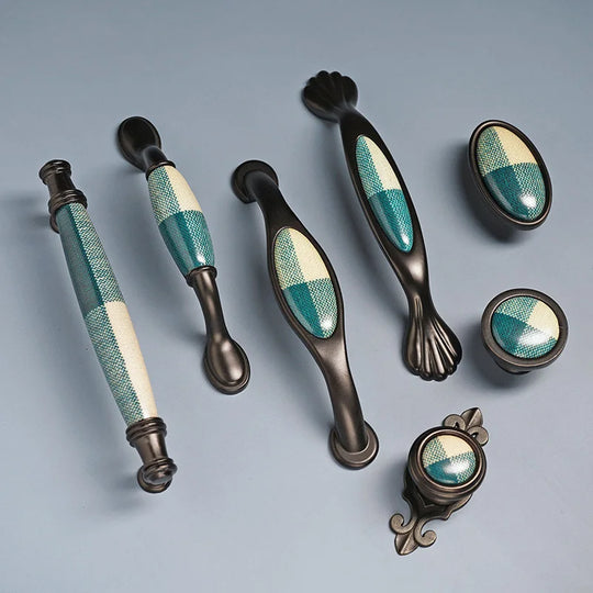 Precision Ceramic Cabinet Handles – Plaid Knobs for Furniture