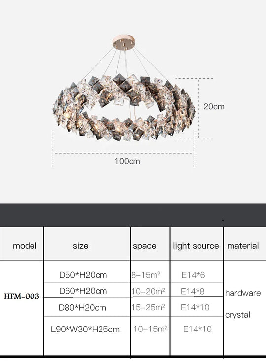 Modern Luxury Crystal Chandelier – Elegant Semi-Flush Ceiling Light