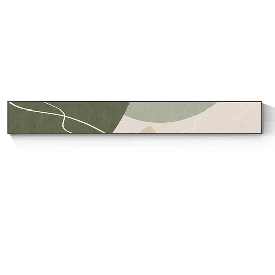 Slim Wide Format Green Beige Abstract Canvas Wall Art