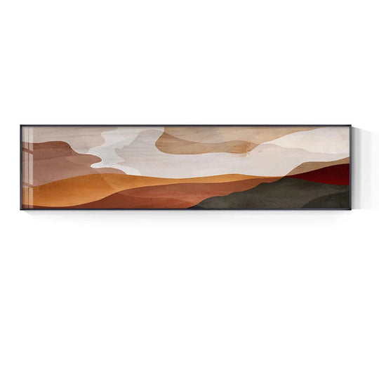 Modern Earthy Brown Abstract Wide Format Canvas Wall Art Unframed