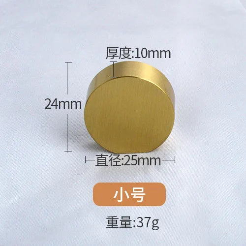 Pure Brass Cabinet Handles – Brushed Gold Single-Hole Knobs