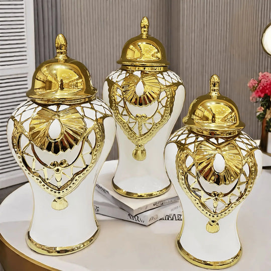 Ceramic Electroplated Flower Vase Tall Decorative Pot