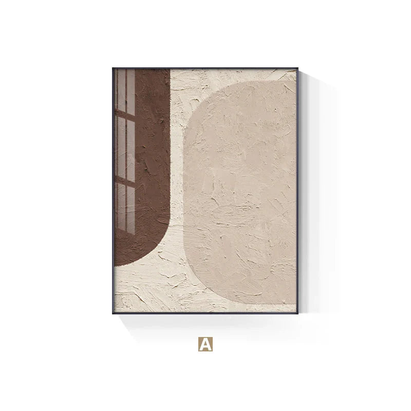 Geometric Abstract Neutral Tone Canvas Wall Art Unframed