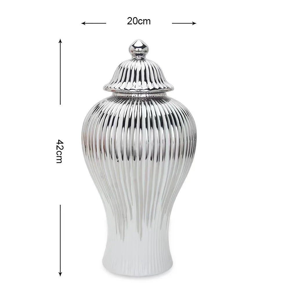 Electroplated Ceramic Decorative Vase for Entrance and Tabletop