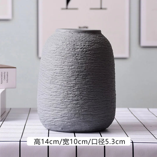 White Ceramic Decorative Vase for Desktop and Shelf Home Decor