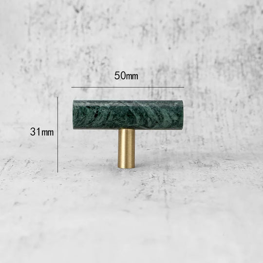 Green and White Marble Cabinet Handles – Luxury Brass-Based Pulls for Furniture (50mm-200mm)