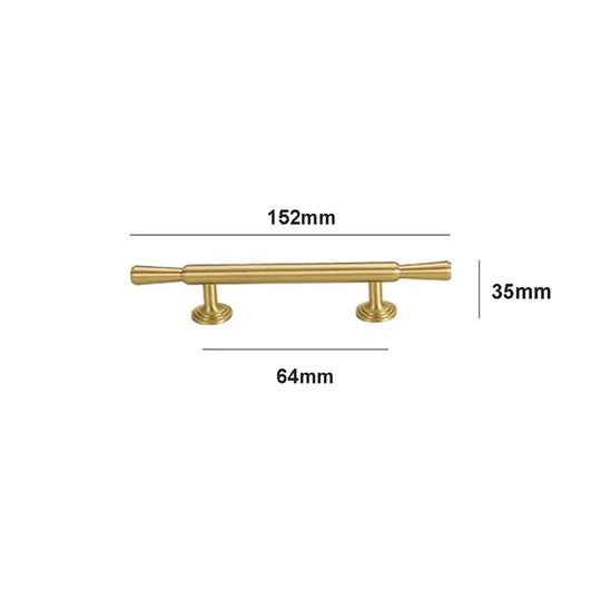 Brushed Gold Brass Cabinet Handles – Modern Pulls and Knobs for Furniture (50–280mm)