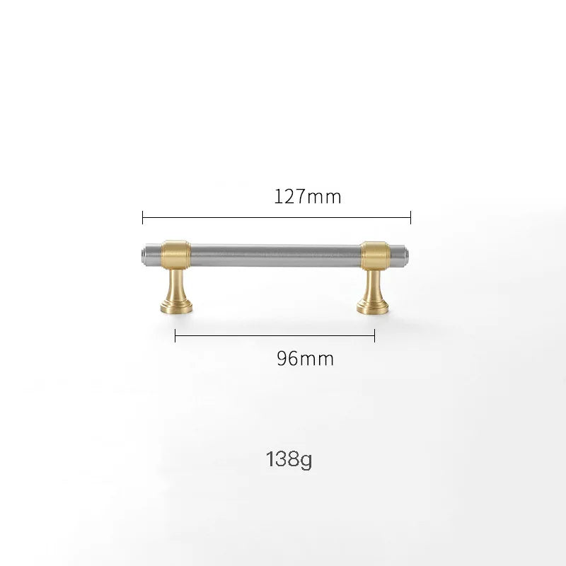 Nickel-Plated Brass Cabinet Handles – Gold and Matte Silver T-Bar Pulls