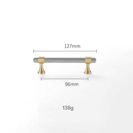 Nickel-Plated Brass Cabinet Handles – Gold and Matte Silver T-Bar Pulls
