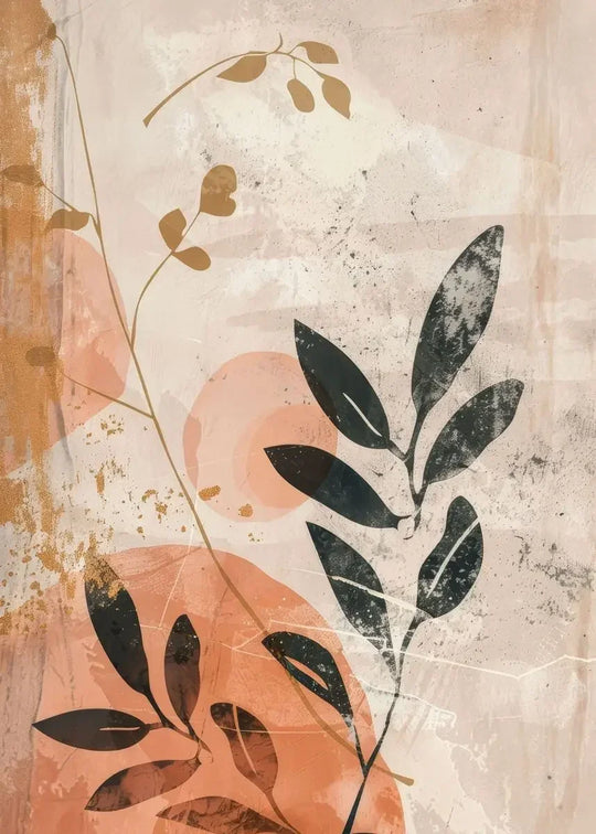 Rustic Abstract Botanical Still Life Floral Canvas Wall Art
