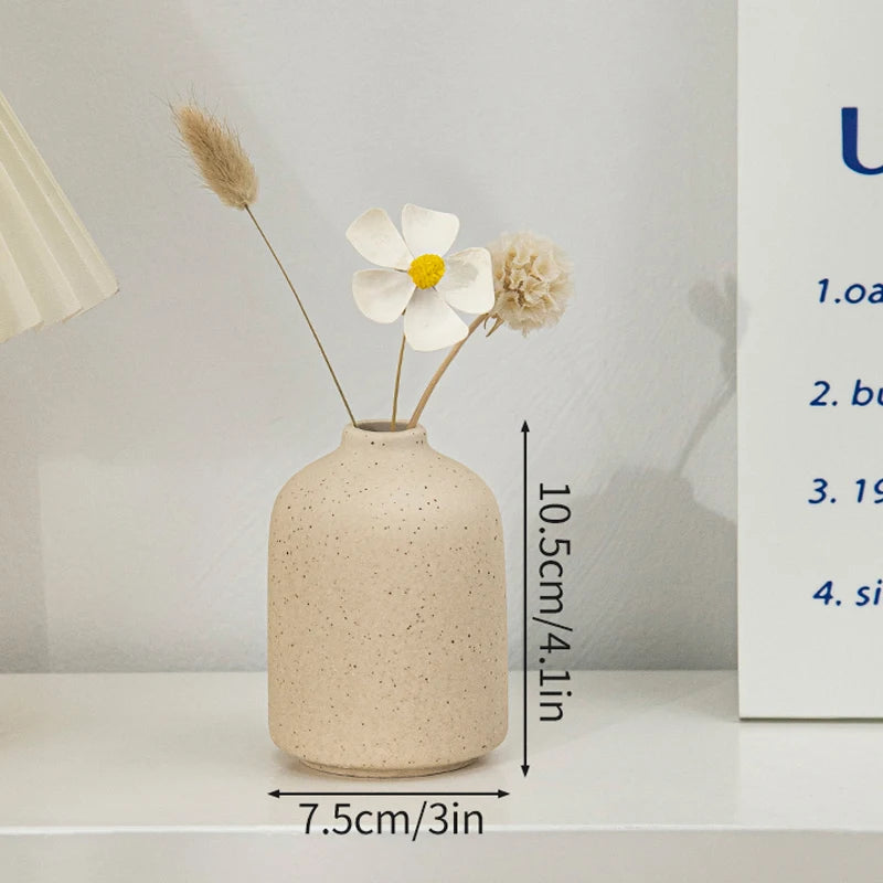 White Ceramic Vase Modern Minimalist Decorative Flower Vase