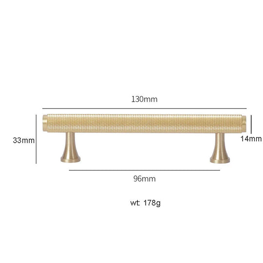 Gold Knurled Brass Cabinet Handles – Modern T-Bar Pulls and Knobs for Furniture