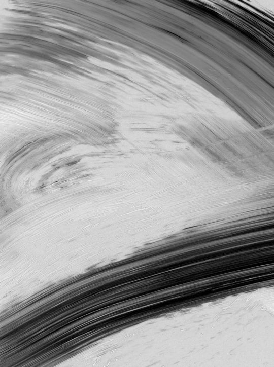 Flowing Brush Strokes Black White Abstract Canvas Wall Art Unframed