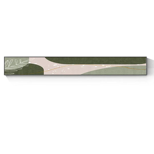 Slim Wide Format Green Beige Abstract Canvas Wall Art