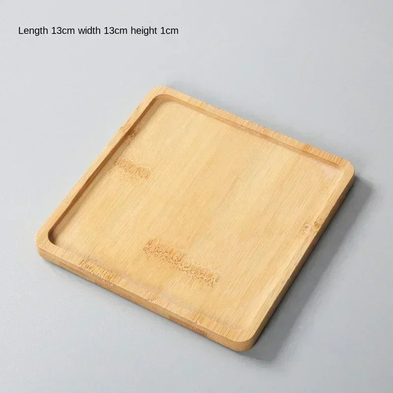 Multi Bamboo Tray Wooden Saucer Coaster Plate