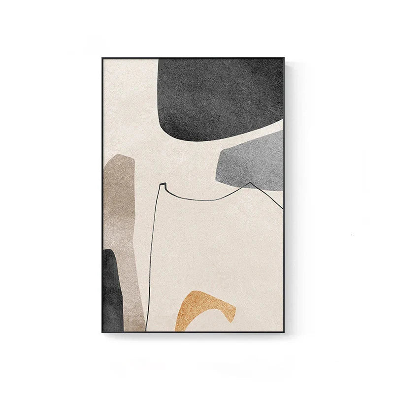 Minimalist Neutral Tones Abstract Canvas Wall Art Unframed