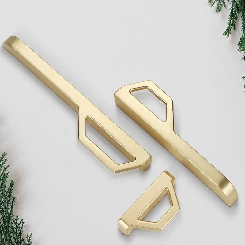 Gold and Pearl Grey Cabinet Handles – Modern Zinc Alloy Pulls for Furniture