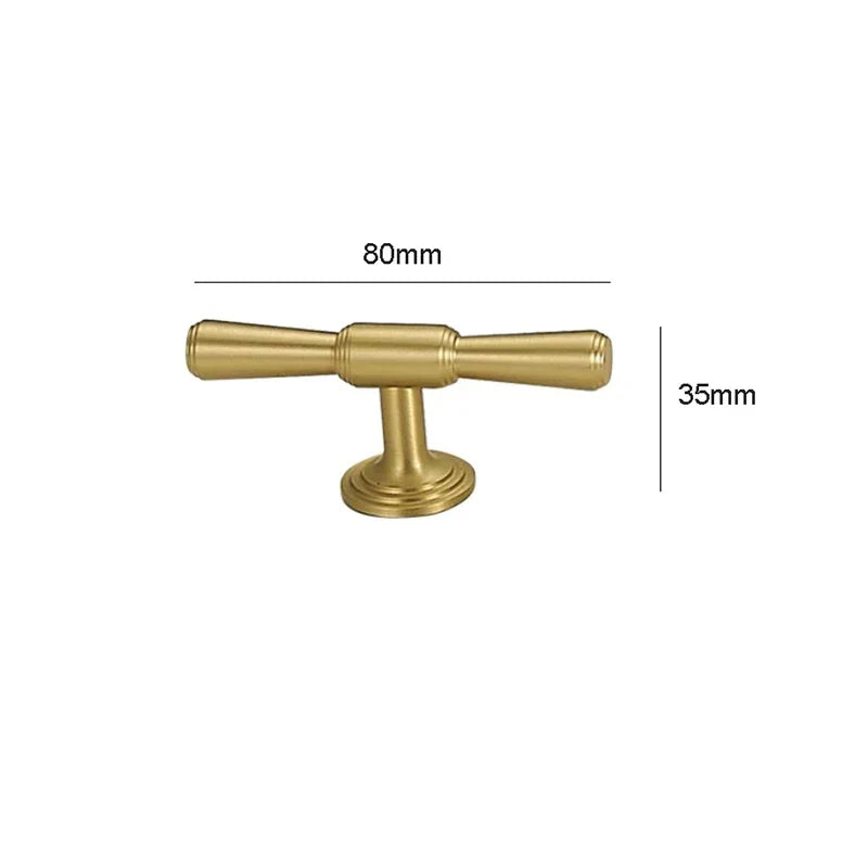 Brushed Gold Brass Cabinet Handles – Modern Pulls and Knobs for Furniture (50–280mm)