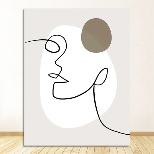Minimalist Abstract Line Art Figure Canvas Wall Art
