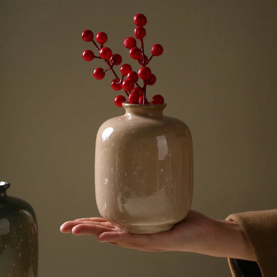Ceramic Decorative Flower Vase for Tabletop Living Room Decor