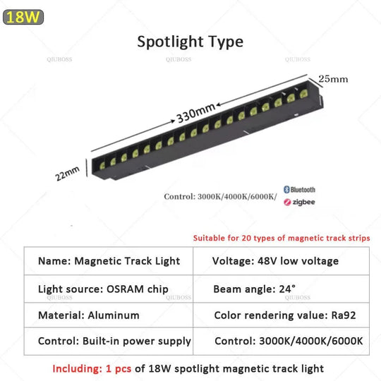 Smart Magnetic Track LED Light – Modern Dimmable Ceiling & Spot Lighting