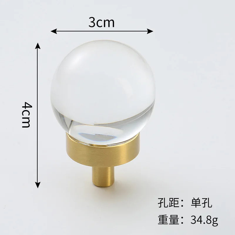Brass Crystal Cabinet Handles – Light Luxury Furniture Knobs